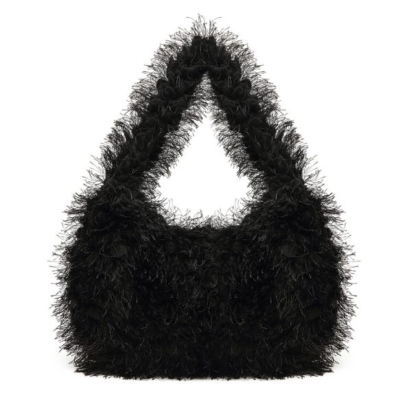 Faux Fur Fluffy Hobo Bag Furry Handbag Purse Y2K Fuzzy Tote Bag, Trendy Cute xD - Picture 1 of 6